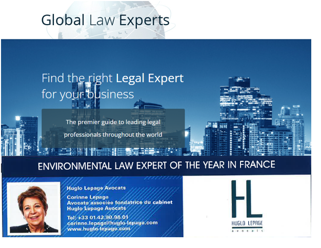 You are currently viewing [Global Law Experts Corinne Lepage nommée meilleure avocate de l’année en droit de l’environnement – France] 