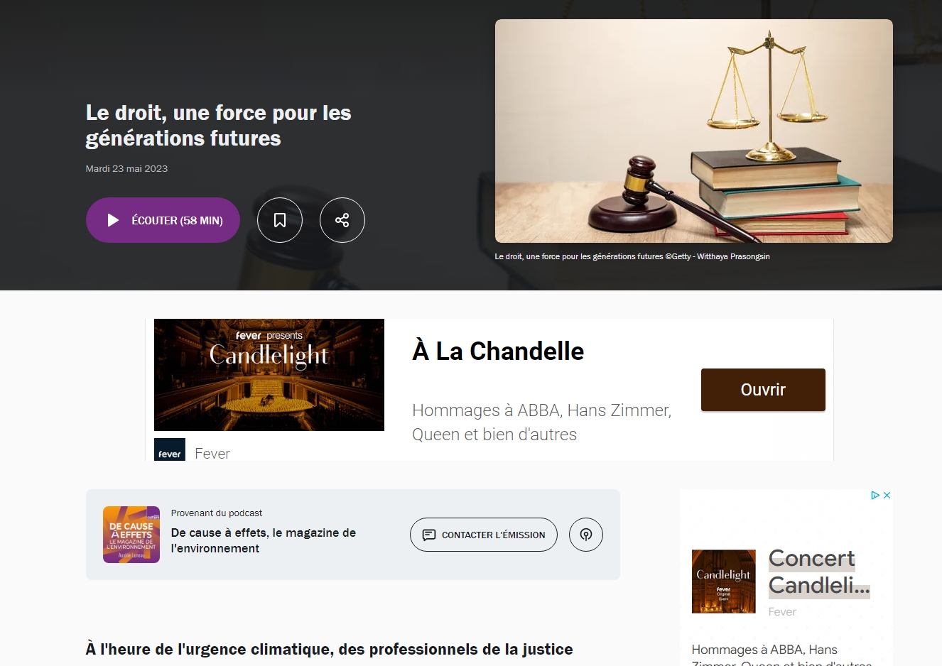 You are currently viewing [Le droit, une force pour les générations futures – Emission avec Corinne Lepage – Radio France]